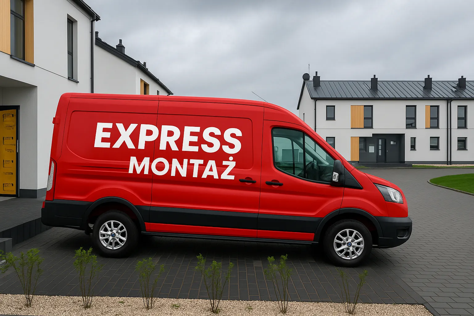 Команда Express Montaż во время монтажа рекламы